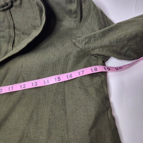 Kenneth Cole Women's Large Green Blazer Linen Blend - Picture 7 of 8